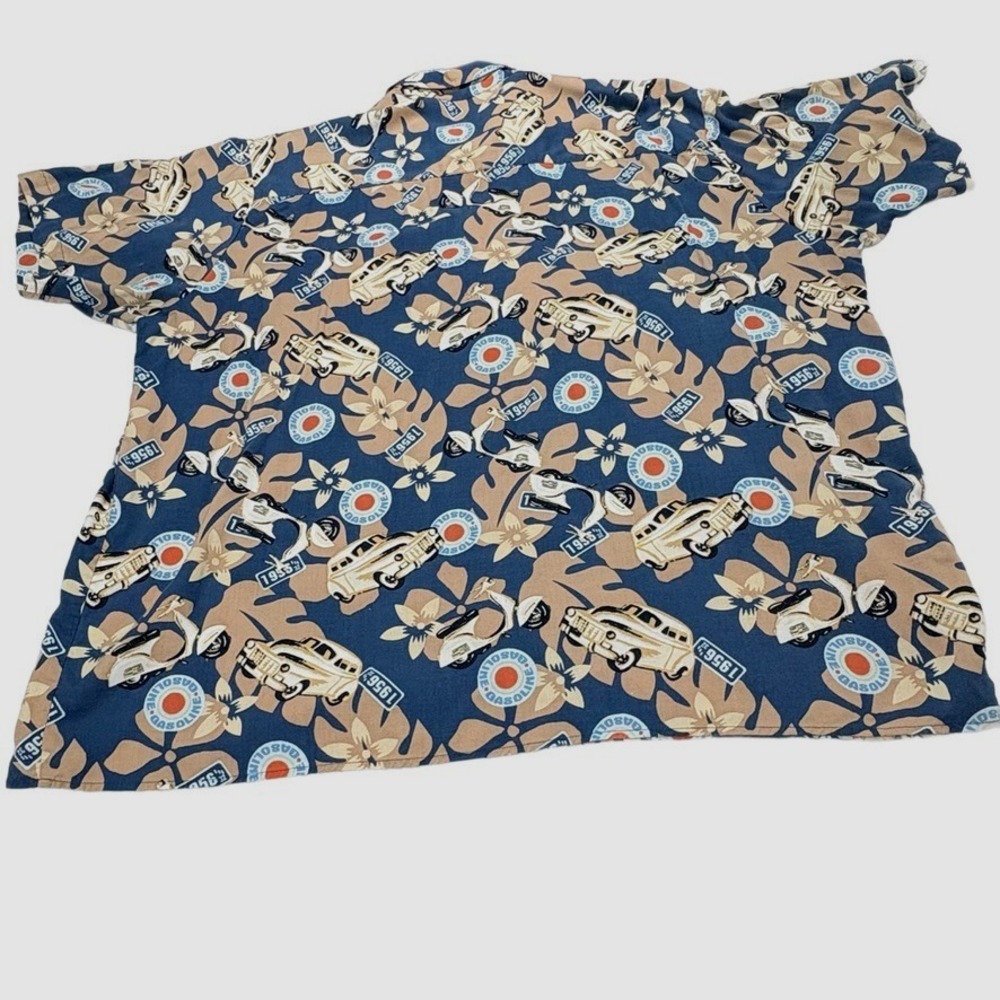 Munsingwear Mens XL/XG Hawaiian‎ Shirt 1956 Car Scooter Print Rockabilly Retro - Picture 2 of 9